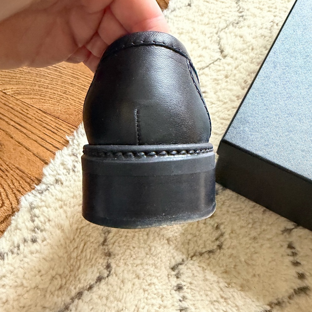 CHANEL Black and Gold Quilted Loafers - Picture 8 of 14